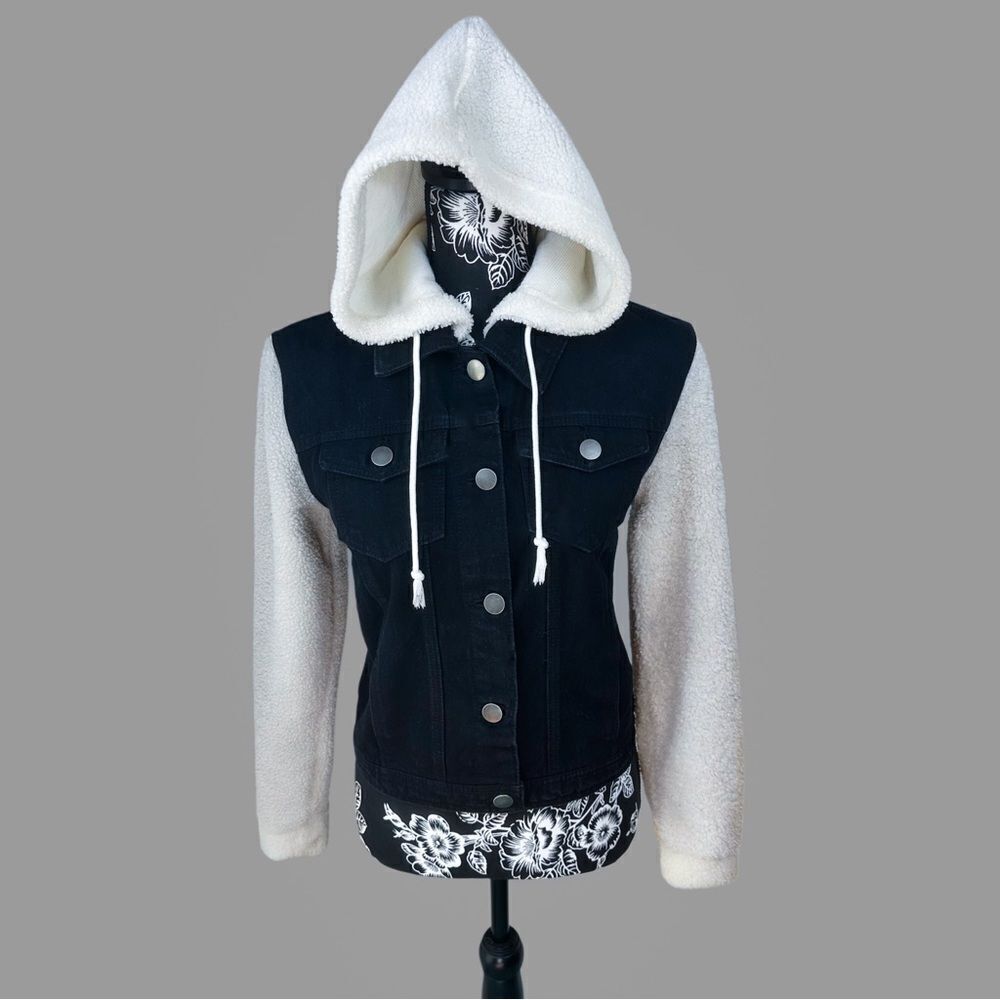 Denim and Fleece Trucker Jacket